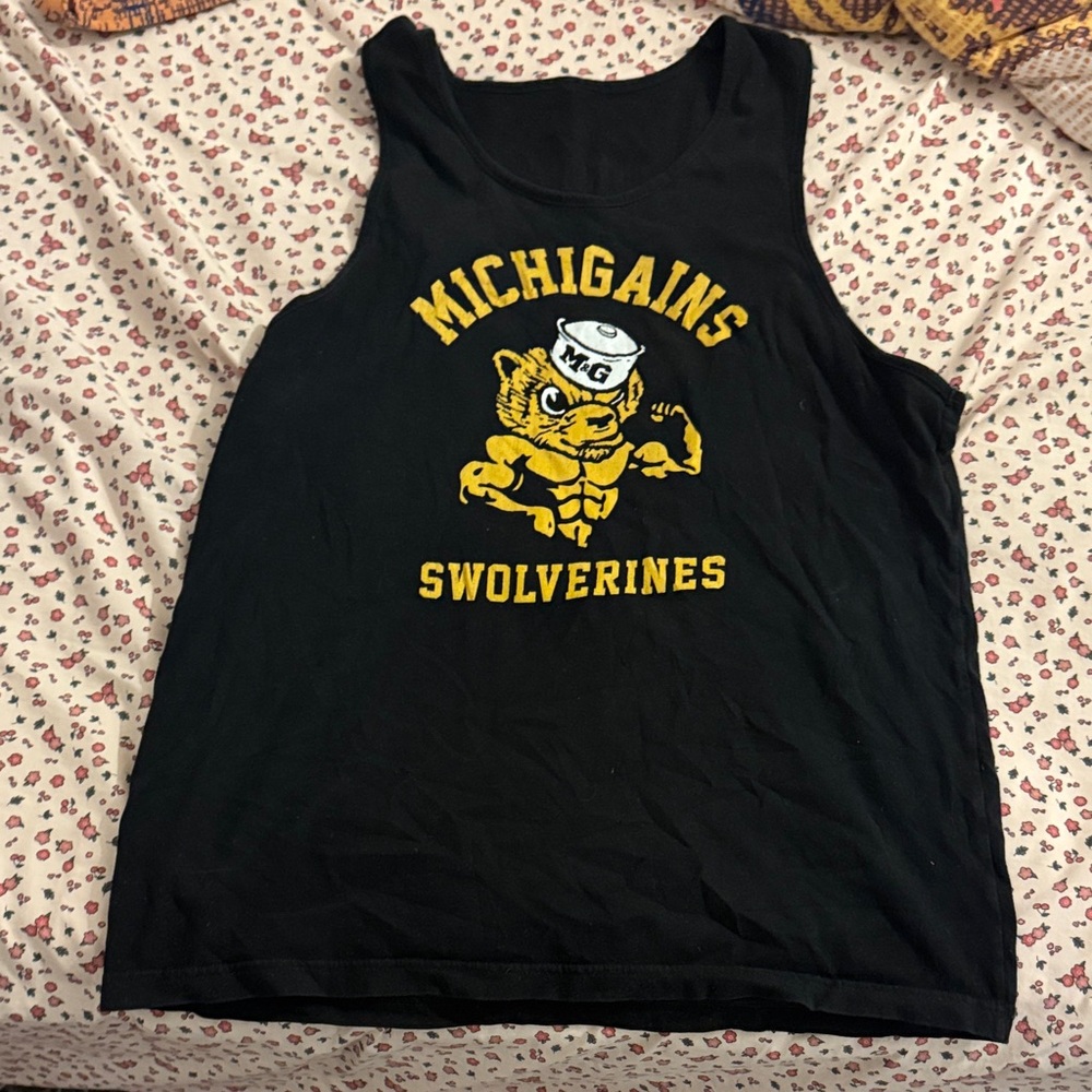 Black Michigains Swolverines Tank Top